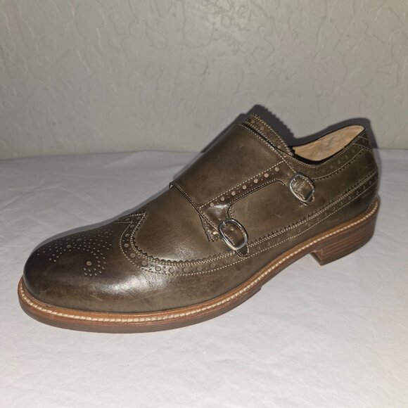 Cole Haan Cambridge Double Monk Strap Clay LeatherOxfords 12 M Made in Italy - Picture 1 of 11
